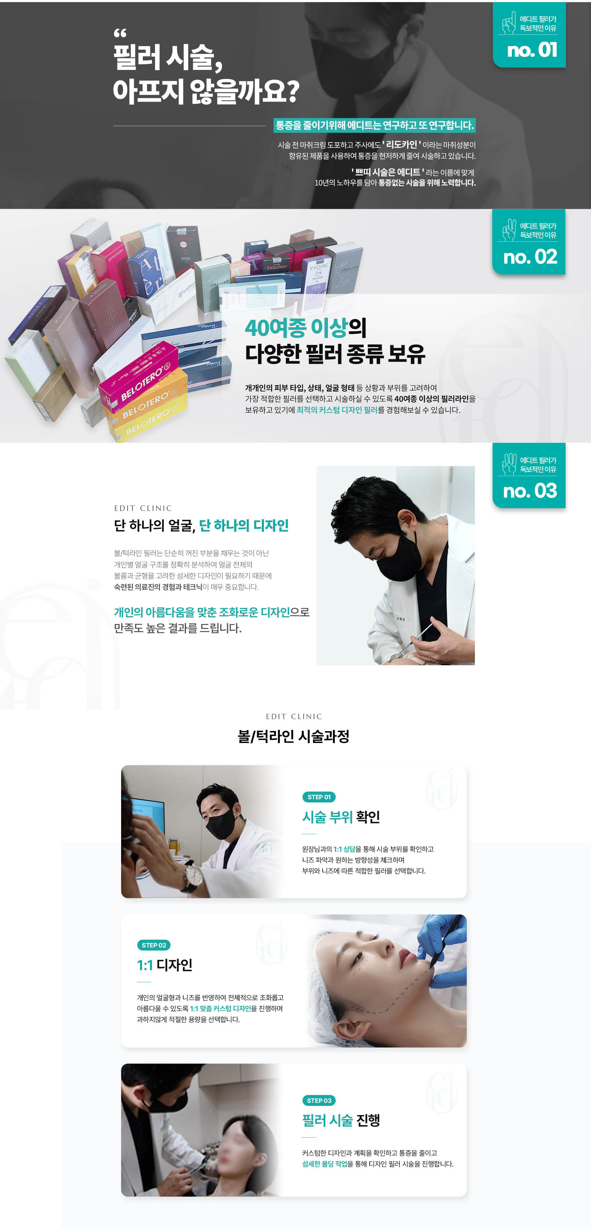 볼/턱라인필러 시술과정